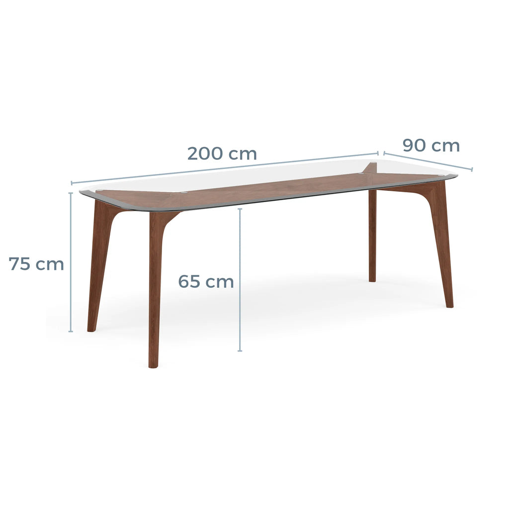 Hilda Dining Table 200 x 90cm Solid American Walnut