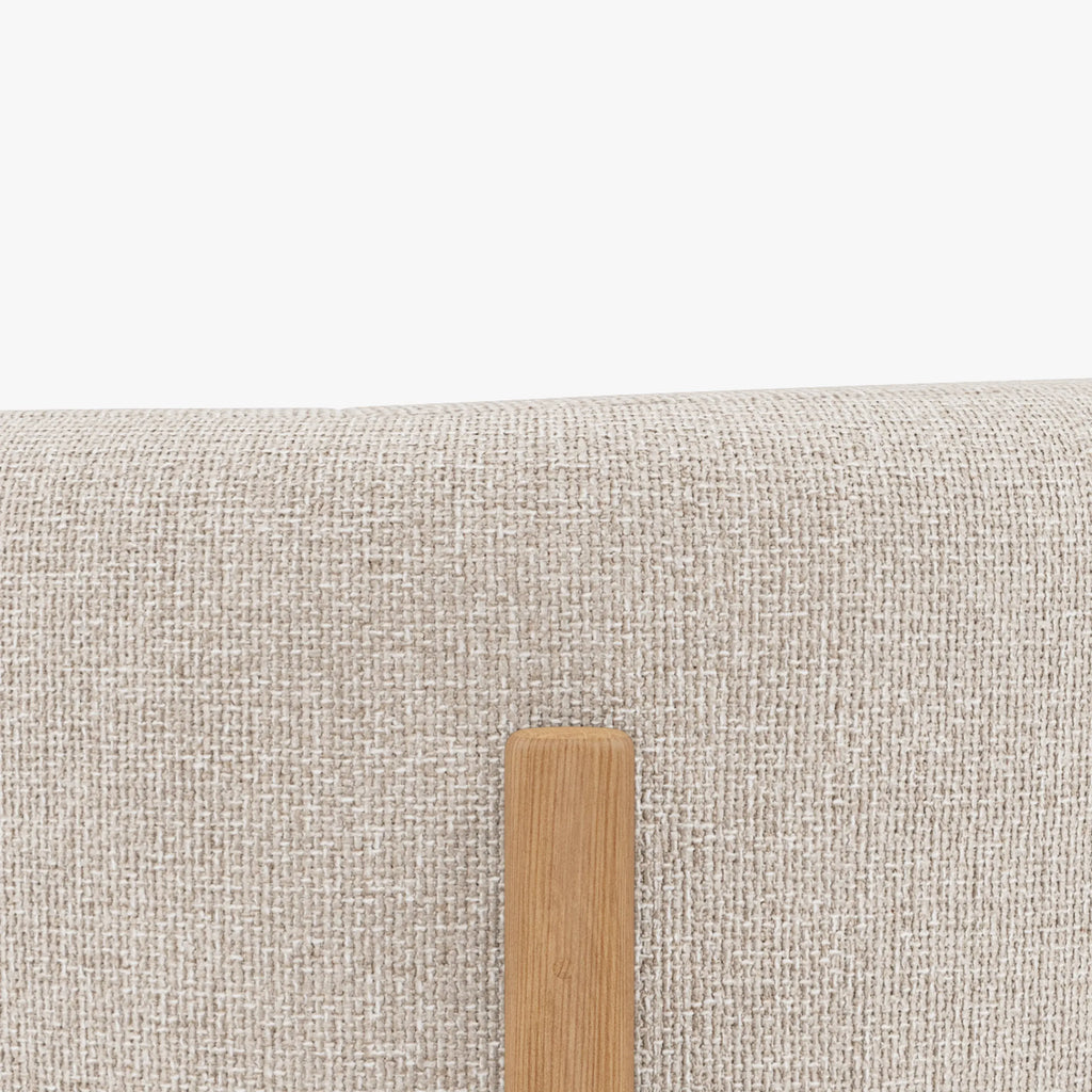 Hink Armchair Ivory Beige Fabric Solid American Oak