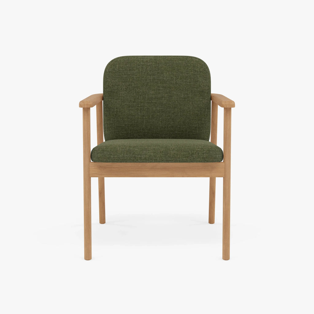 Jackson Dining Chair Aloe Green Fabric Solid American Oak