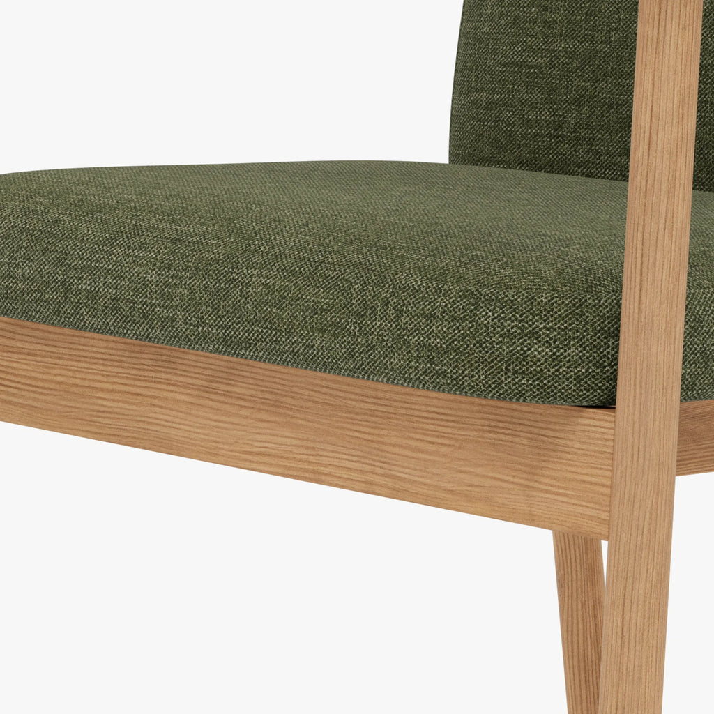 Jackson Dining Chair Aloe Green Fabric Solid American Oak