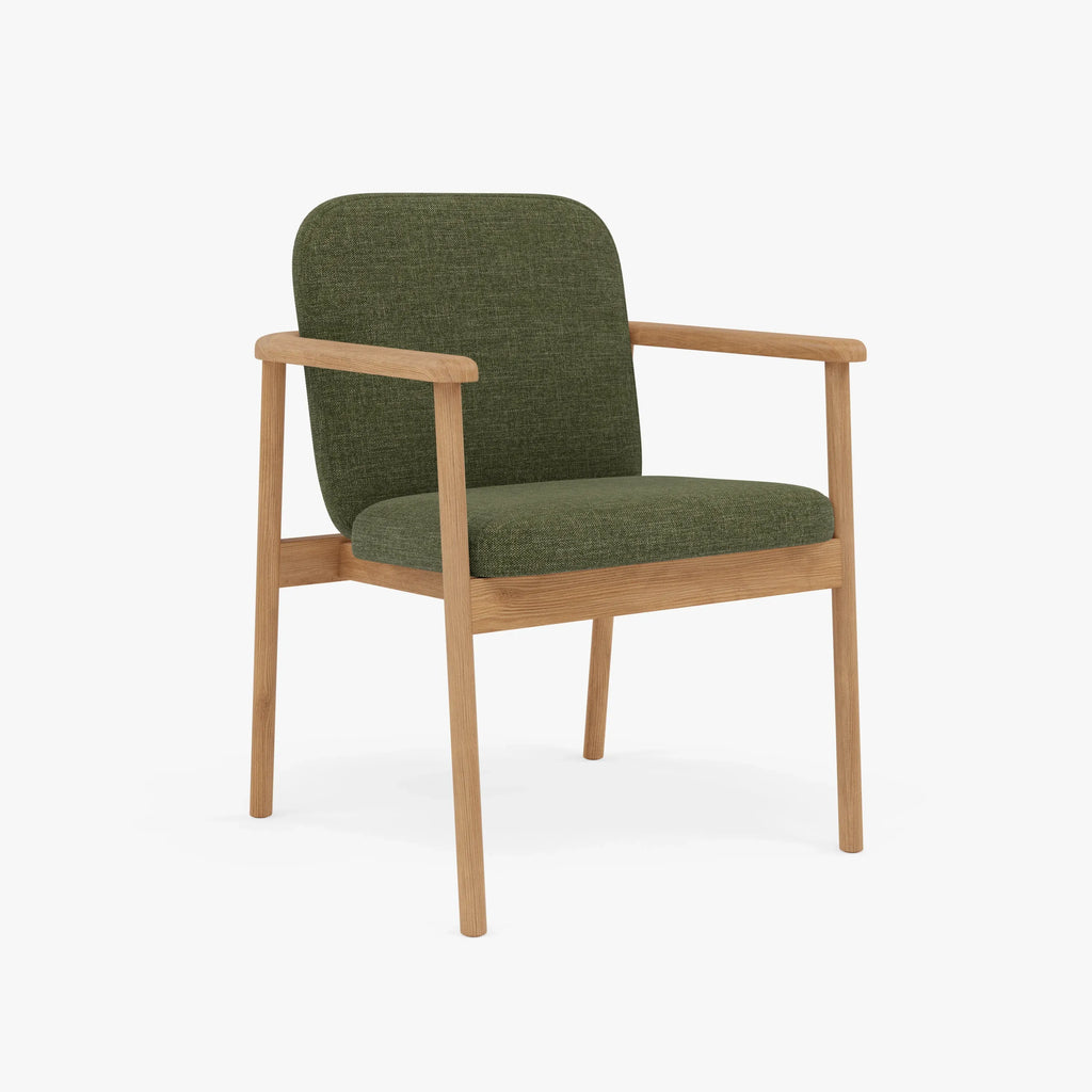 Jackson Dining Chair Aloe Green Fabric Solid American Oak