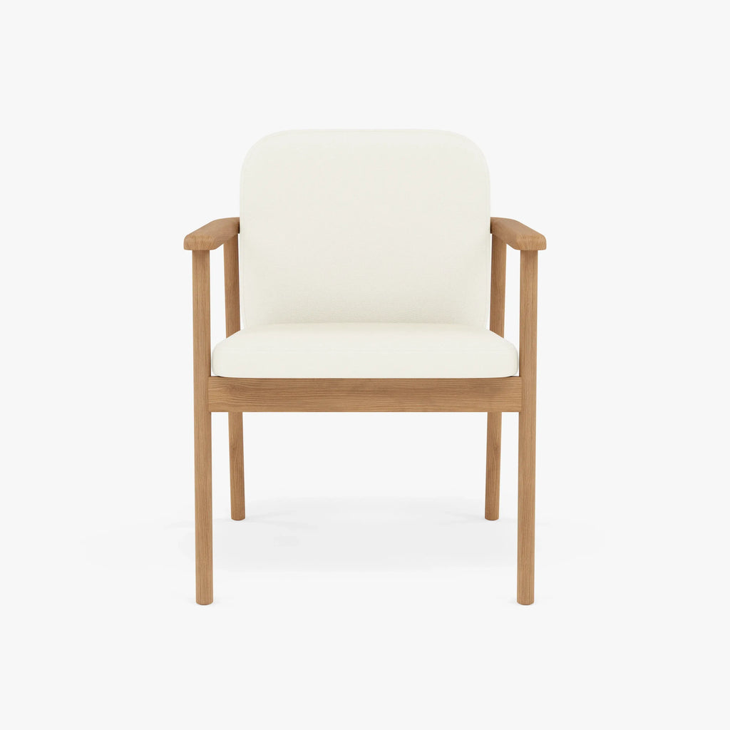 Jackson Dining Chair Cream Leather Solid American Oak