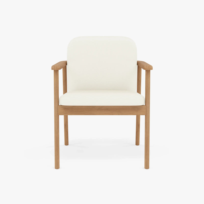 Jackson Dining Chair Cream Leather Solid American Oak