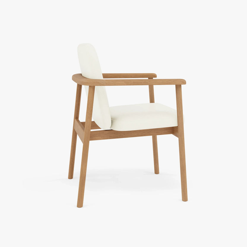 Jackson Dining Chair Cream Leather Solid American Oak