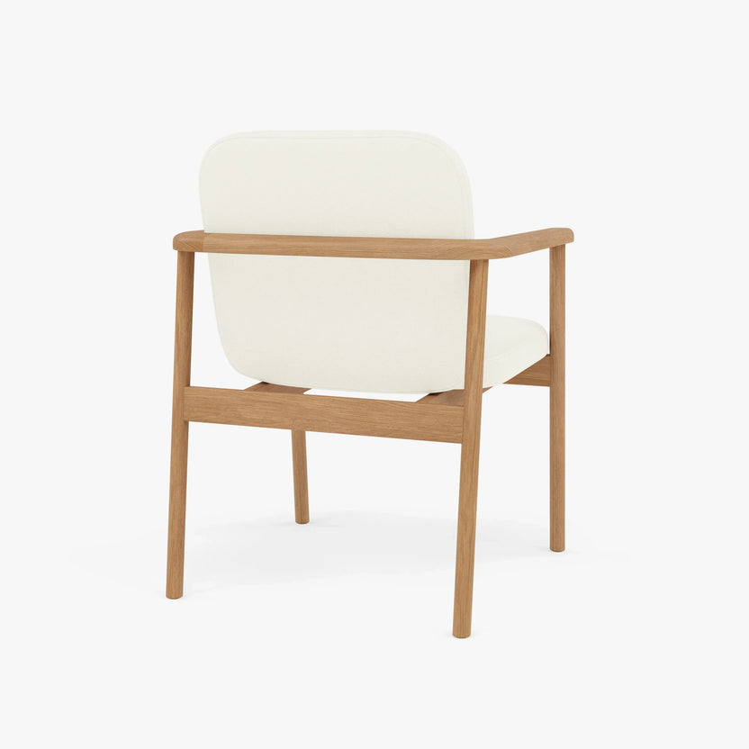 Jackson Dining Chair Cream Leather Solid American Oak