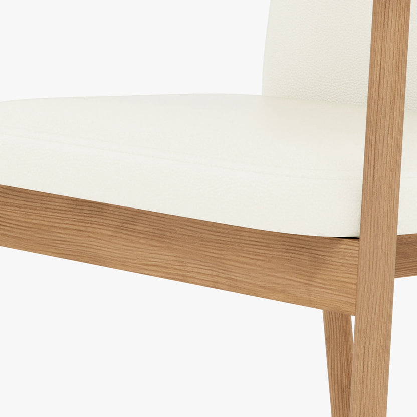 Jackson Dining Chair Cream Leather Solid American Oak