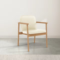 Jackson Dining Chair Cream Leather Solid American Oak
