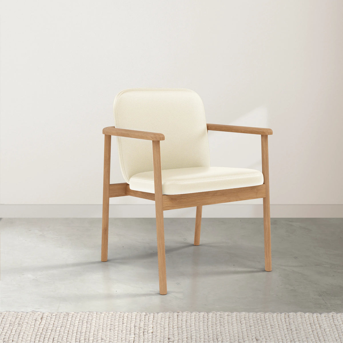 Jackson Dining Chair Cream Leather Solid American Oak