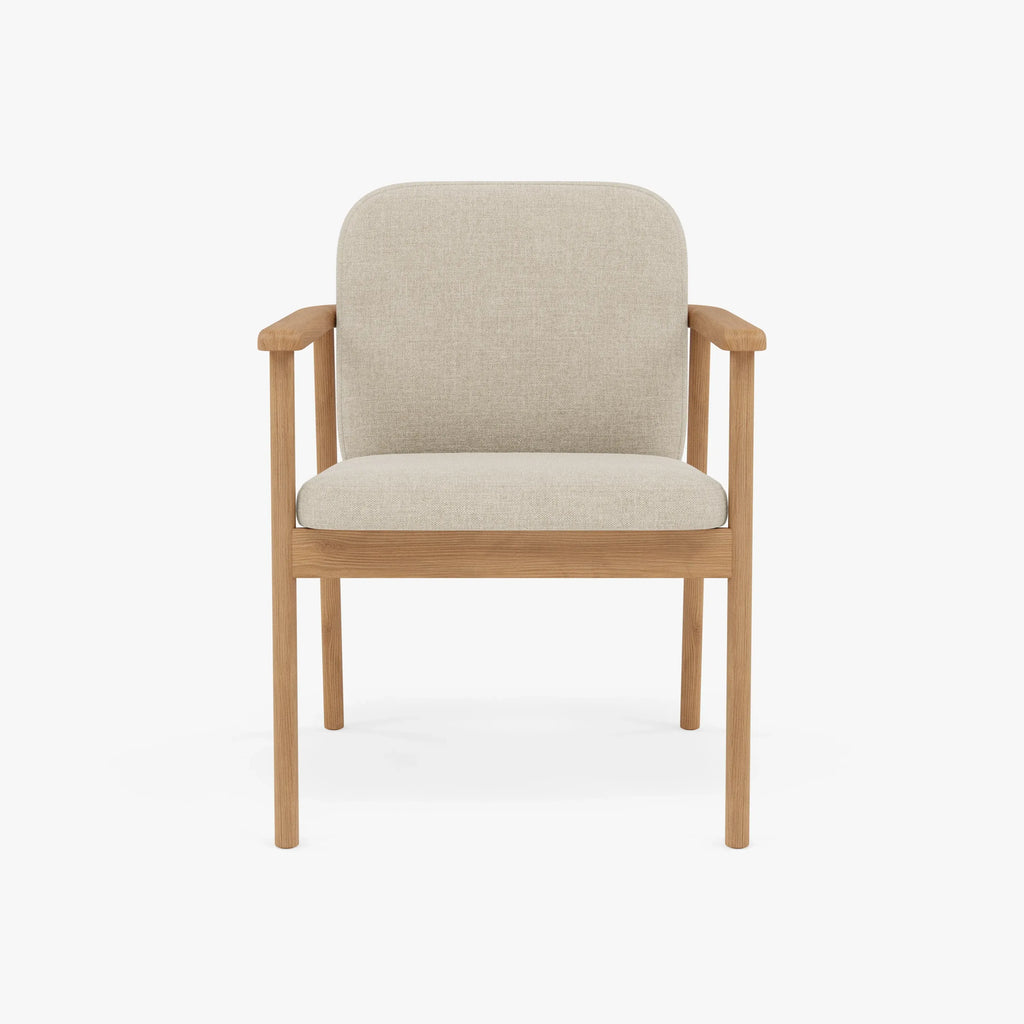 Jackson Dining Chair Oatmeal Beige Fabric Solid American Oak