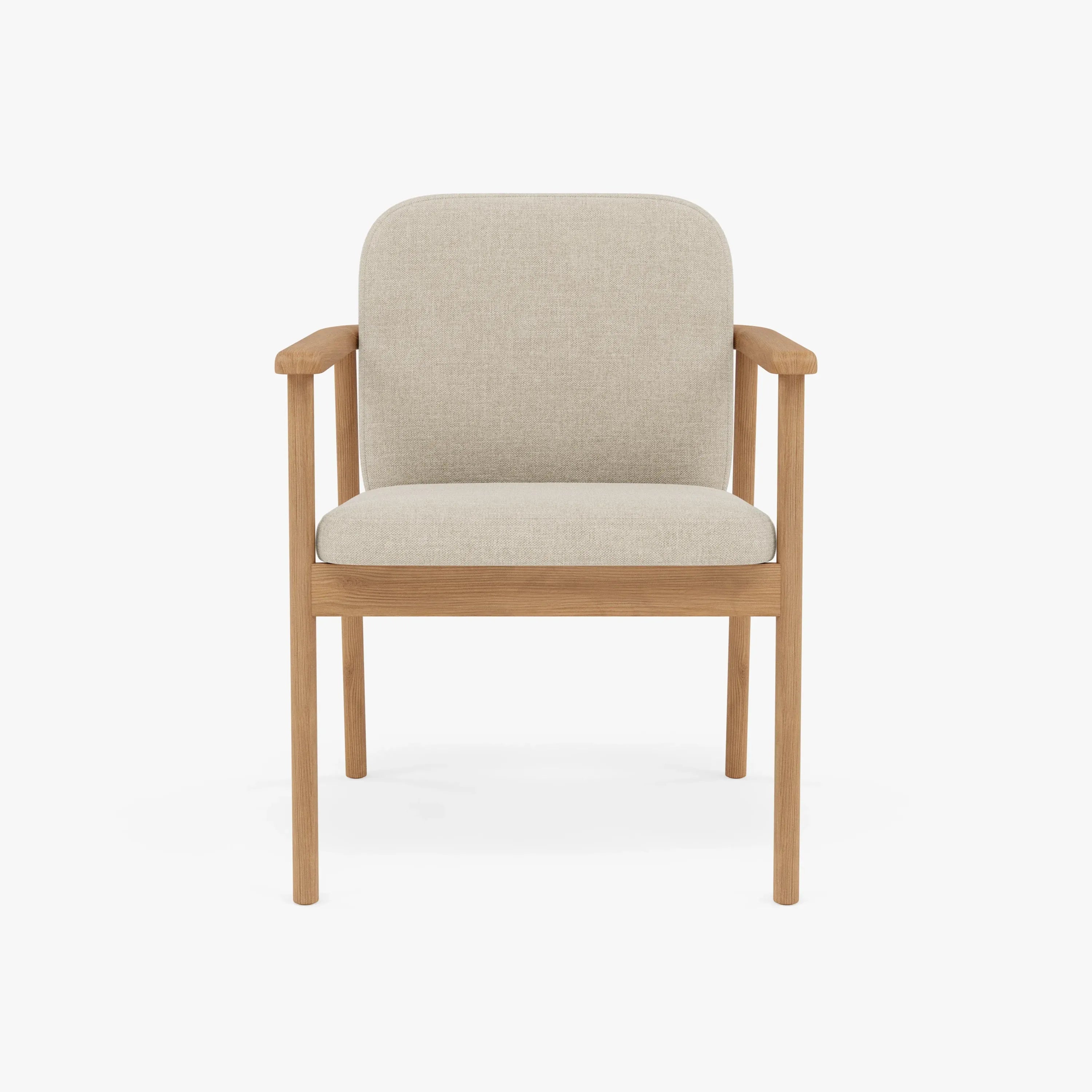 Jackson Dining Chair Oatmeal Beige Fabric Solid American Oak