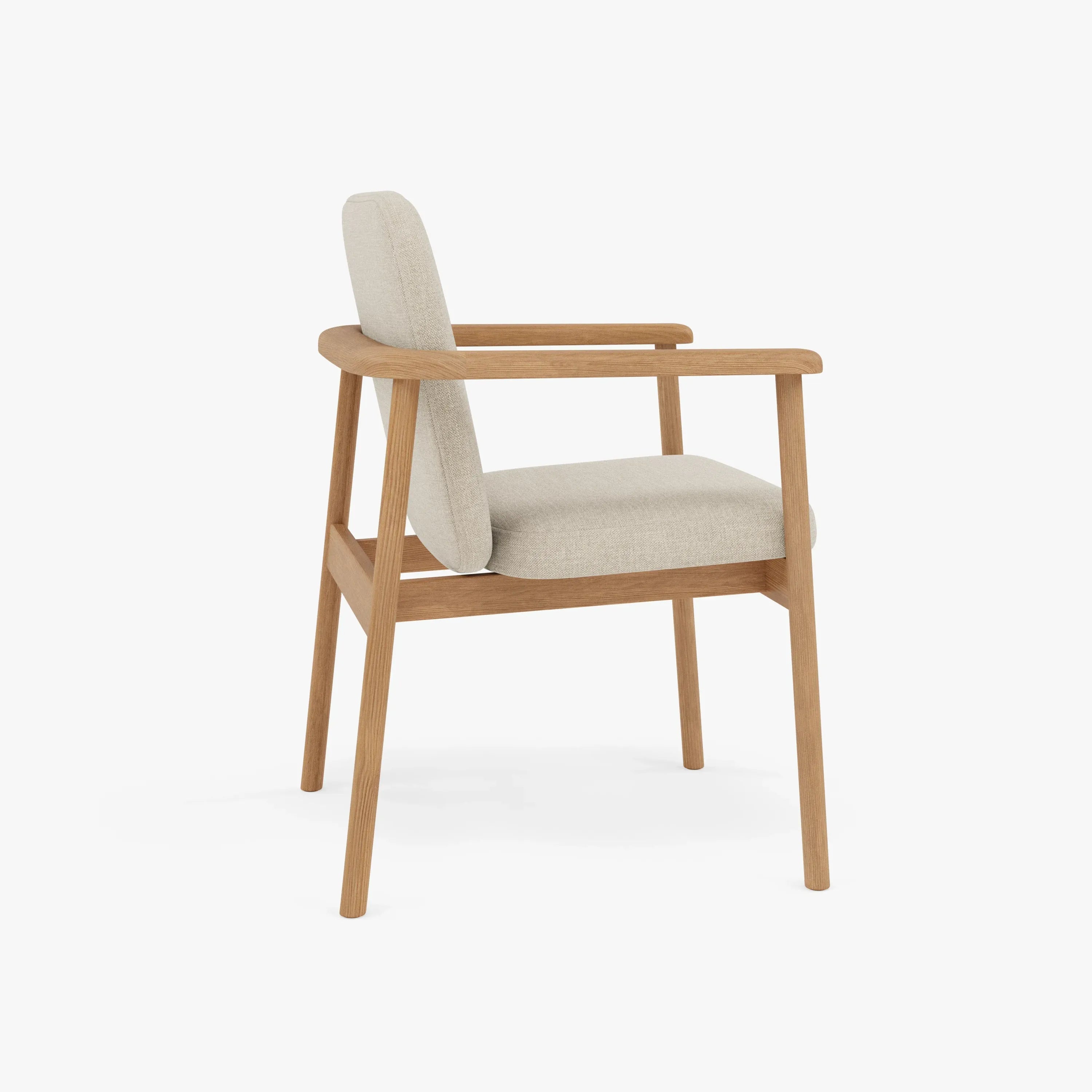Jackson Dining Chair Oatmeal Beige Fabric Solid American Oak