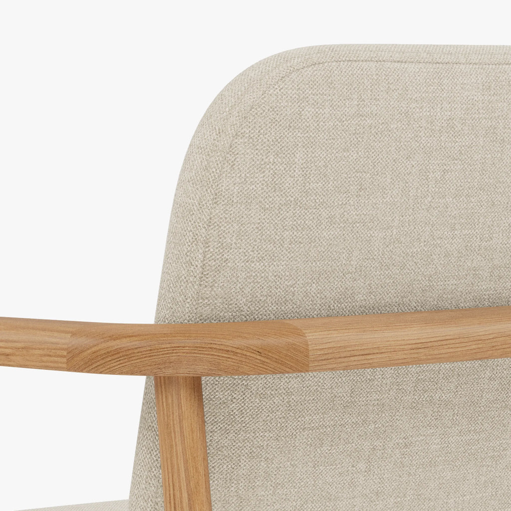 Jackson Dining Chair Oatmeal Beige Fabric Solid American Oak