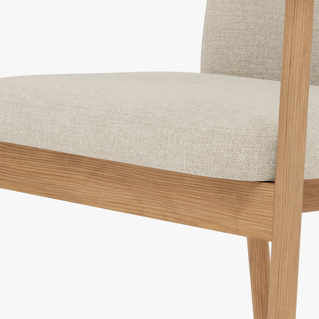 Jackson Dining Chair Oatmeal Beige Fabric Solid American Oak