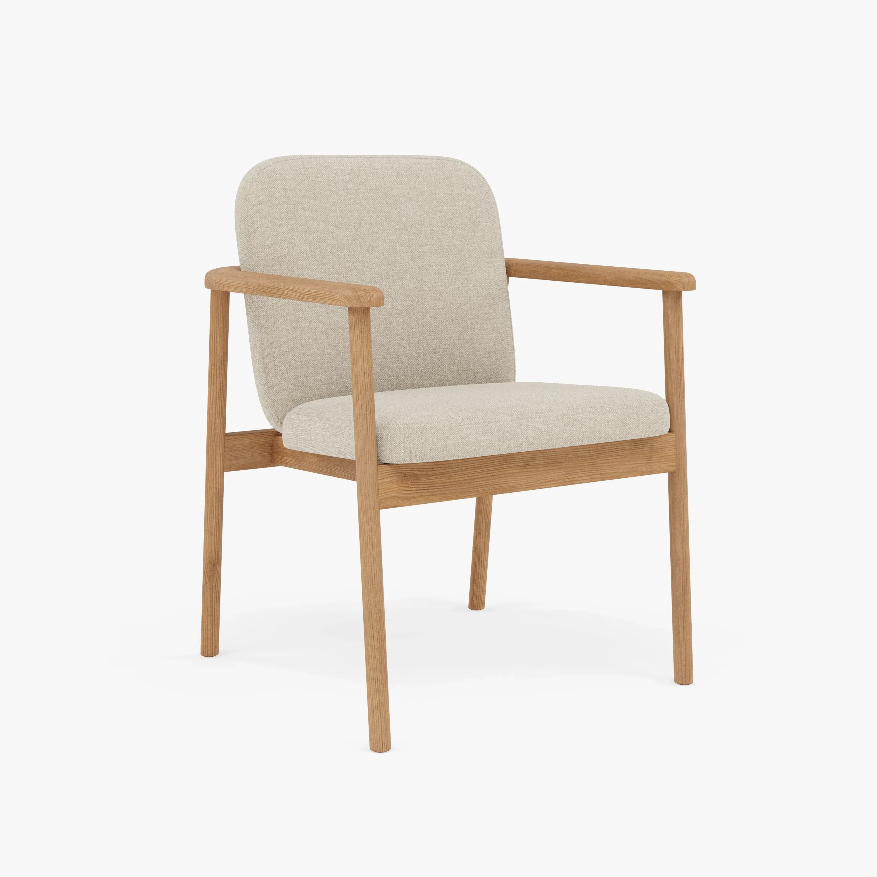 Jackson Dining Chair Oatmeal Beige Fabric Solid American Oak