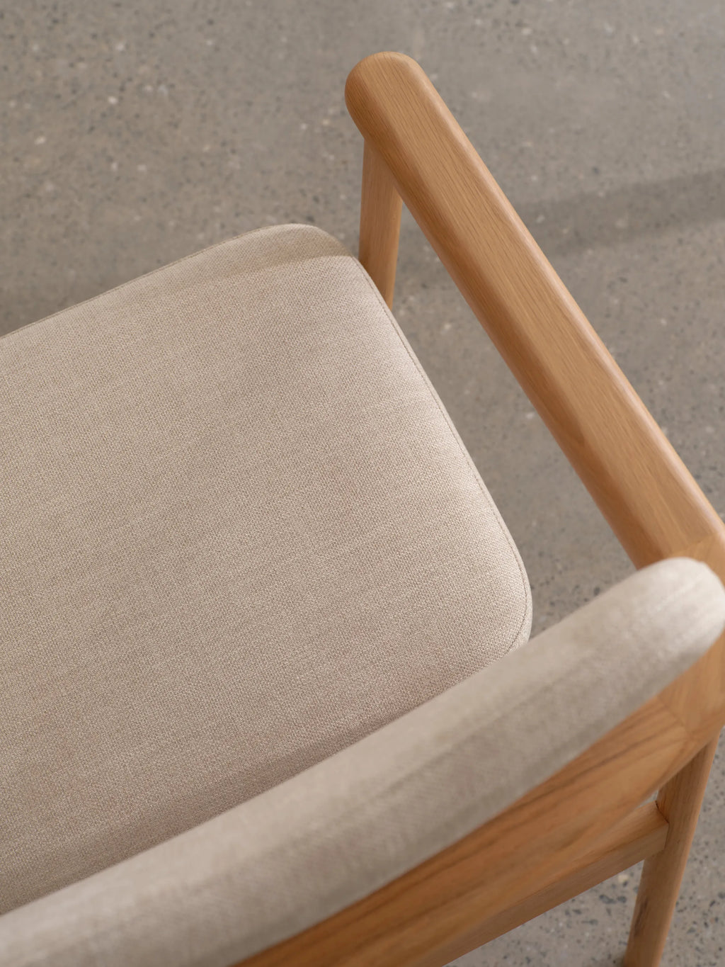 Jackson Dining Chair Oatmeal Beige Fabric Solid American Oak