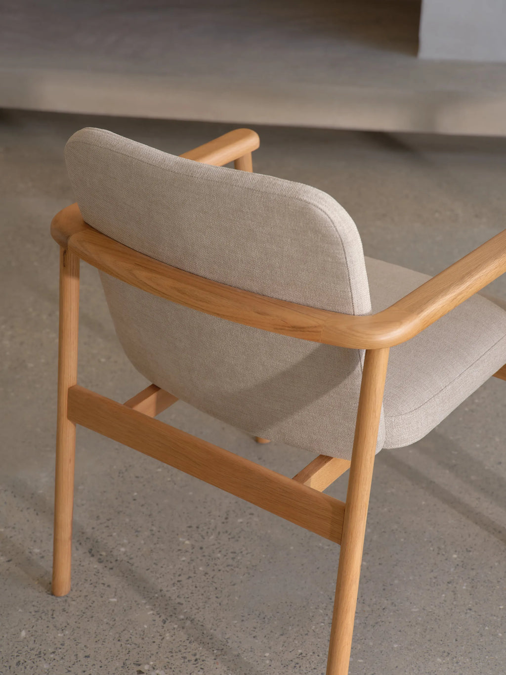 Jackson Dining Chair Oatmeal Beige Fabric Solid American Oak