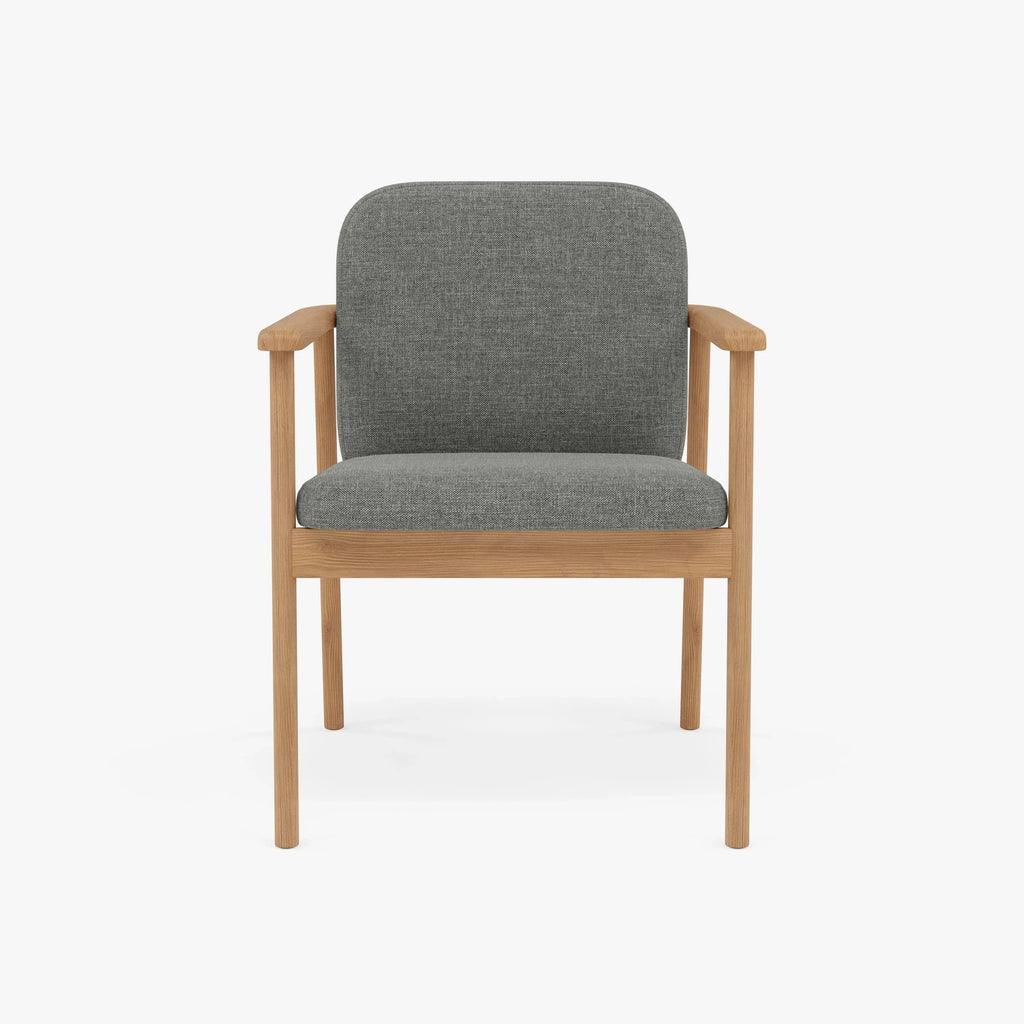 Jackson Dining Chair Pewter Grey Fabric Solid American Oak