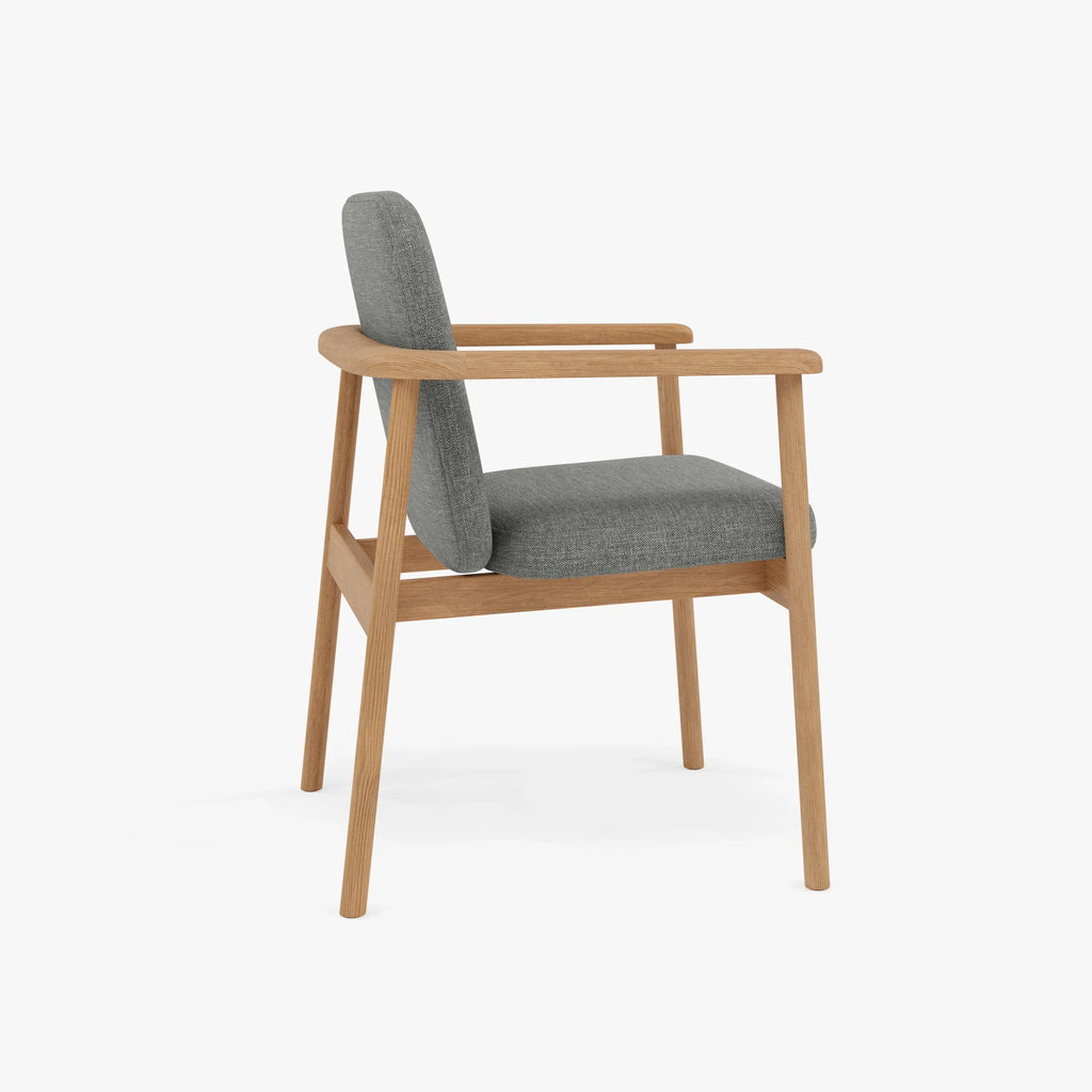 Jackson Dining Chair Pewter Grey Fabric Solid American Oak