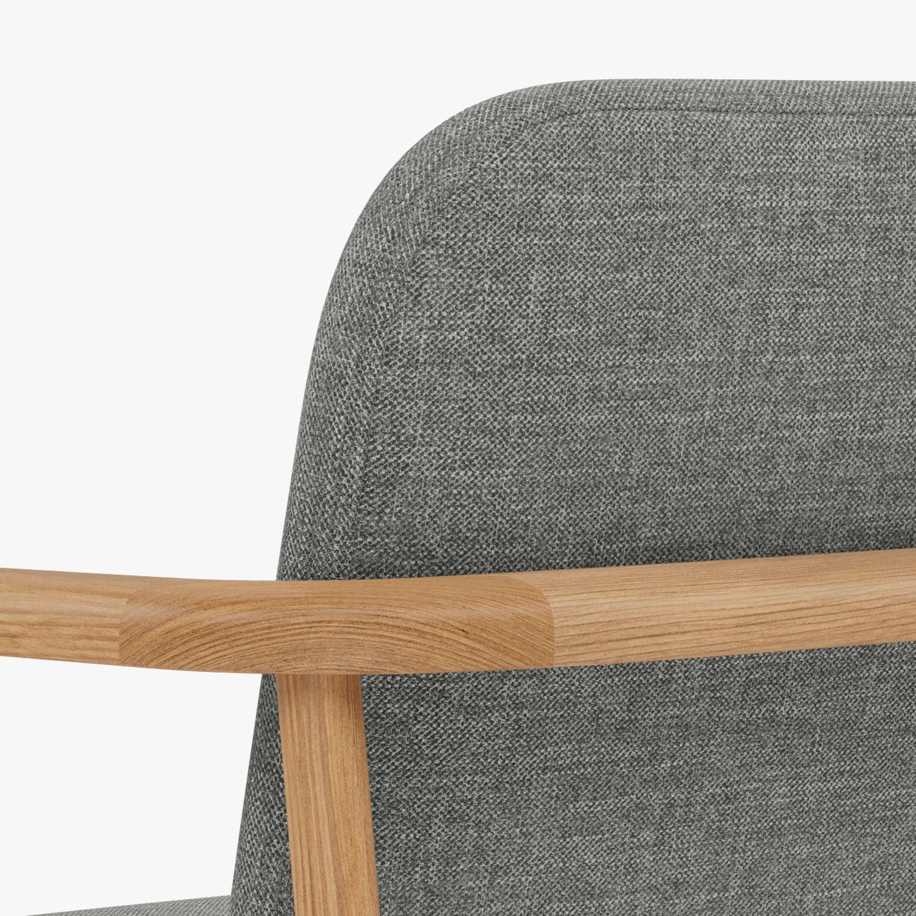 Jackson Dining Chair Pewter Grey Fabric Solid American Oak