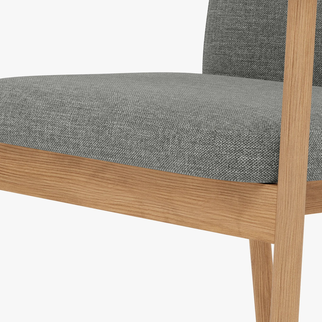 Jackson Dining Chair Pewter Grey Fabric Solid American Oak