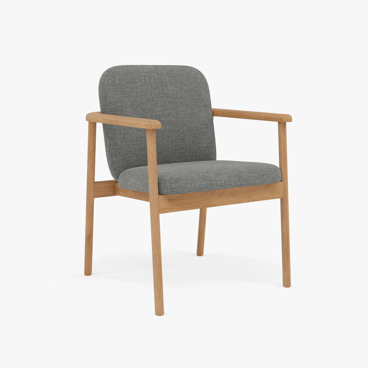 Jackson Dining Chair Pewter Grey Fabric Solid American Oak