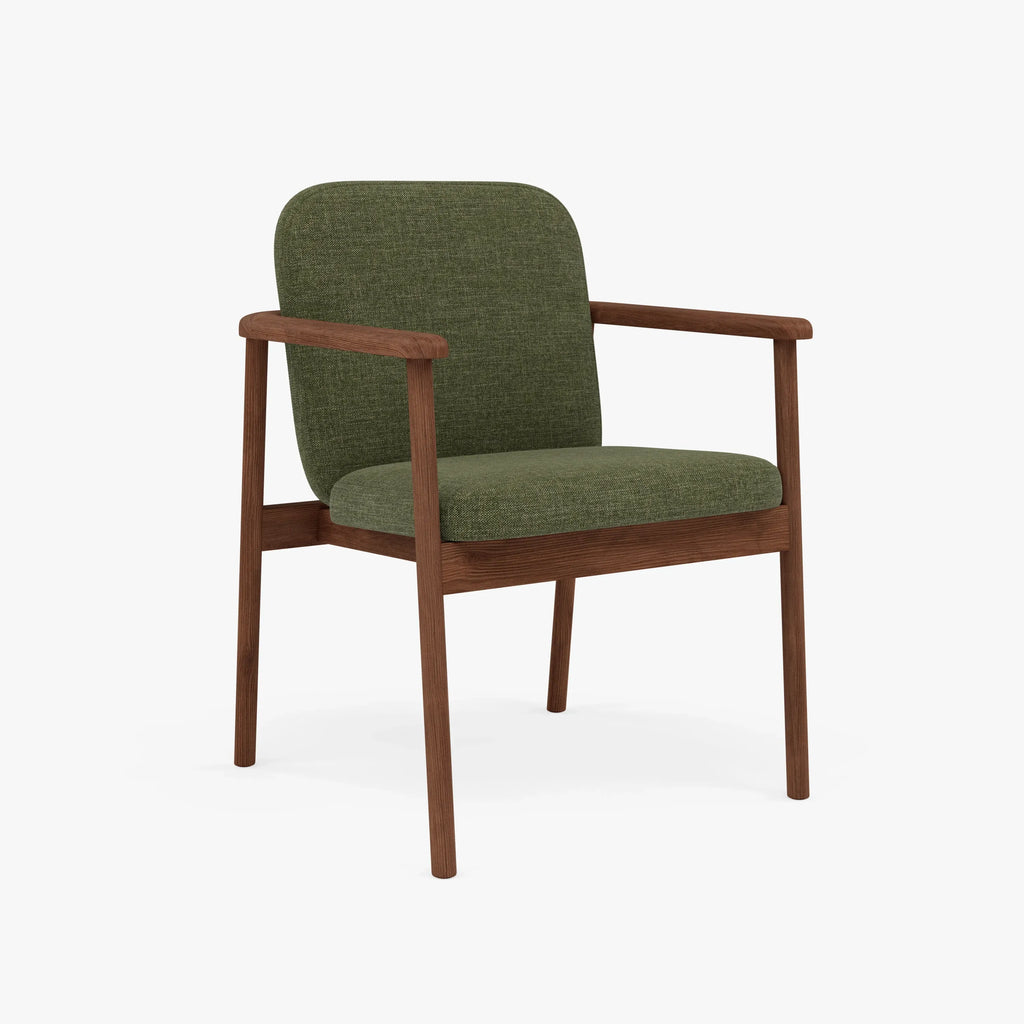 Jackson Dining Chair Aloe Green Fabric Solid American Walnut
