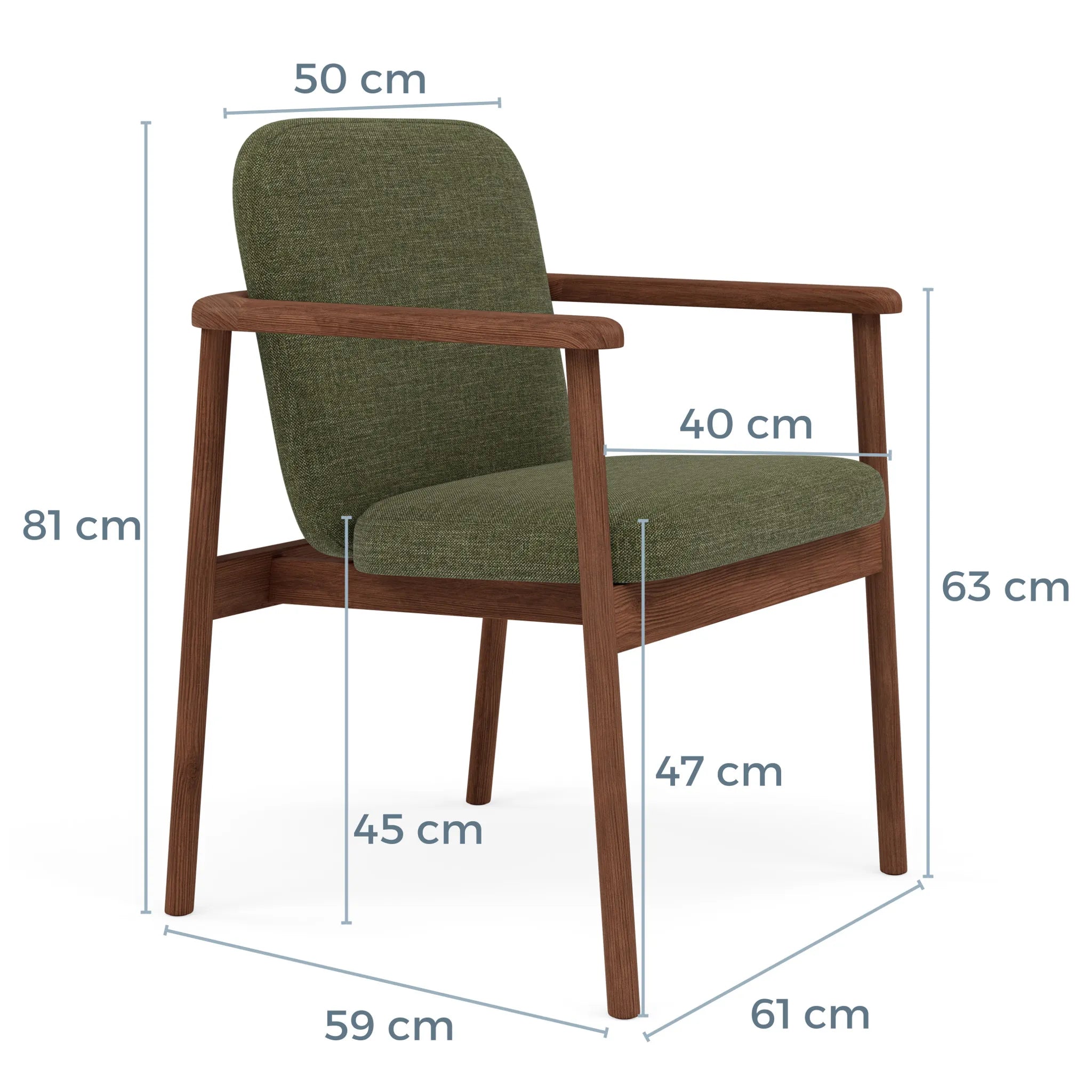 Jackson Dining Chair Aloe Green Fabric Solid American Walnut