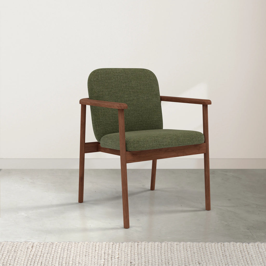 Jackson Dining Chair Aloe Green Fabric Solid American Walnut