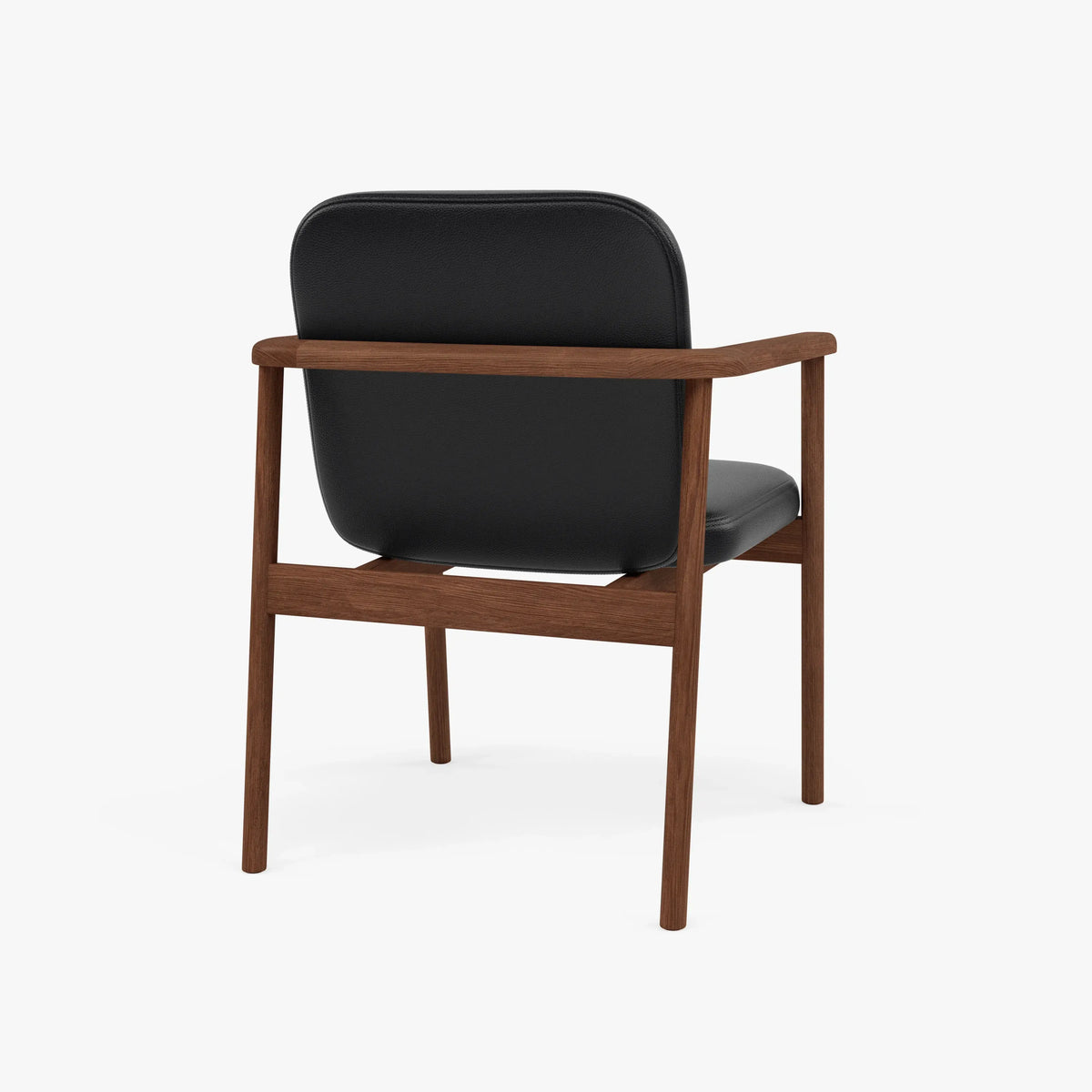 Jackson Dining Chair Black Leather Solid American Walnut