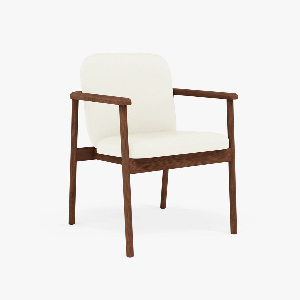 Jackson Dining Chair Cream Leather Solid American Walnut