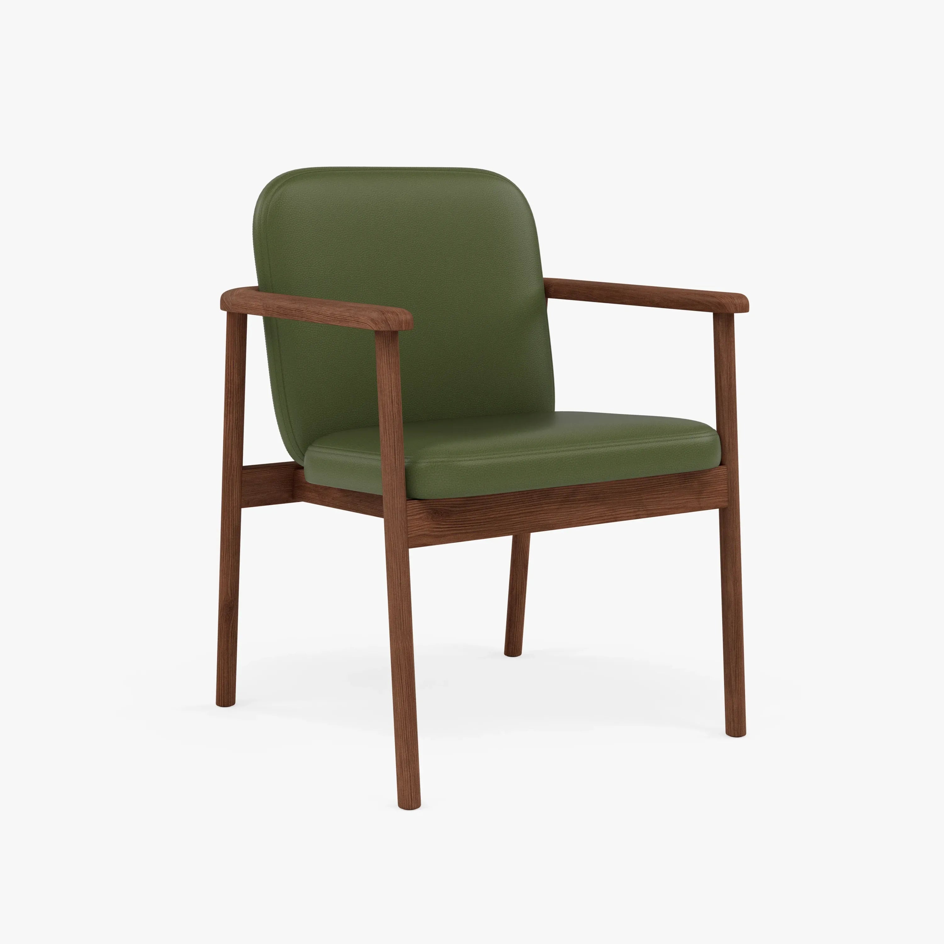 Jackson Dining Chair Green Leather Solid American Walnut