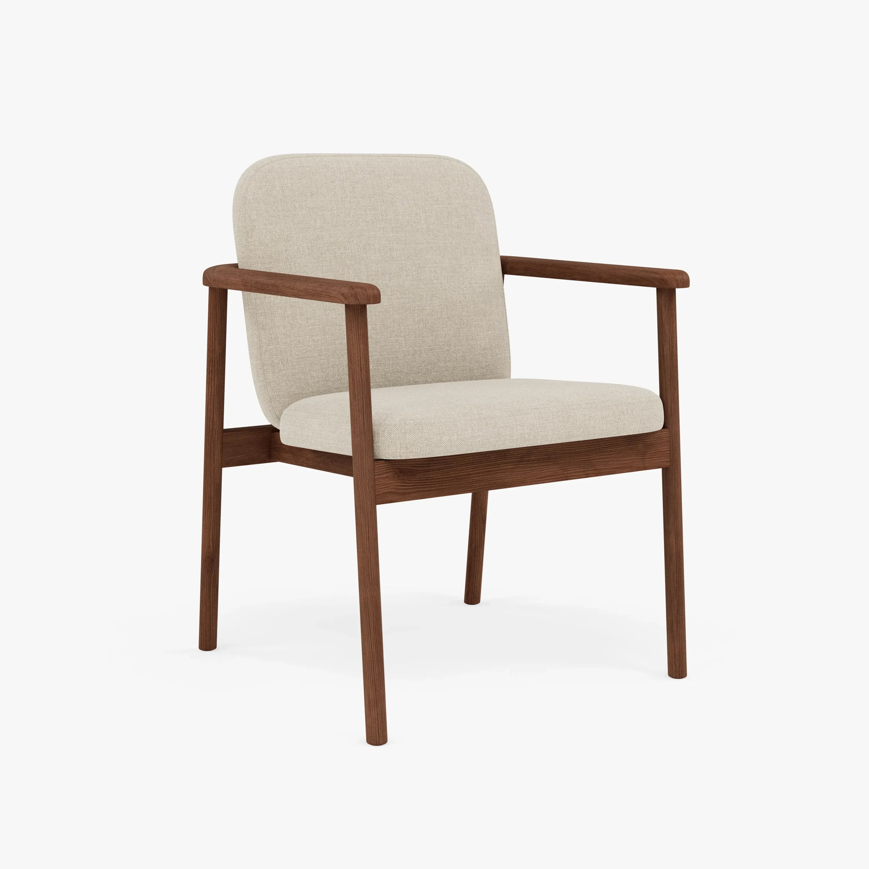 Jackson Dining Chair Oatmeal Beige Fabric Solid American Walnut
