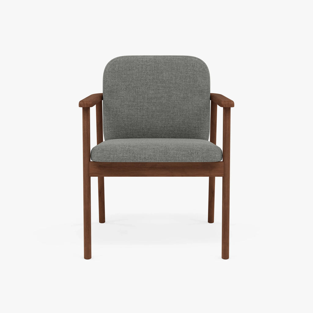 Jackson Dining Chair Pewter Grey Fabric Solid American Walnut