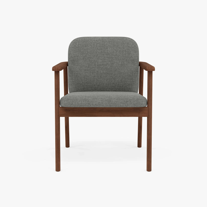 Jackson Dining Chair Pewter Grey Fabric Solid American Walnut