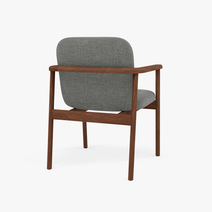 Jackson Dining Chair Pewter Grey Fabric Solid American Walnut