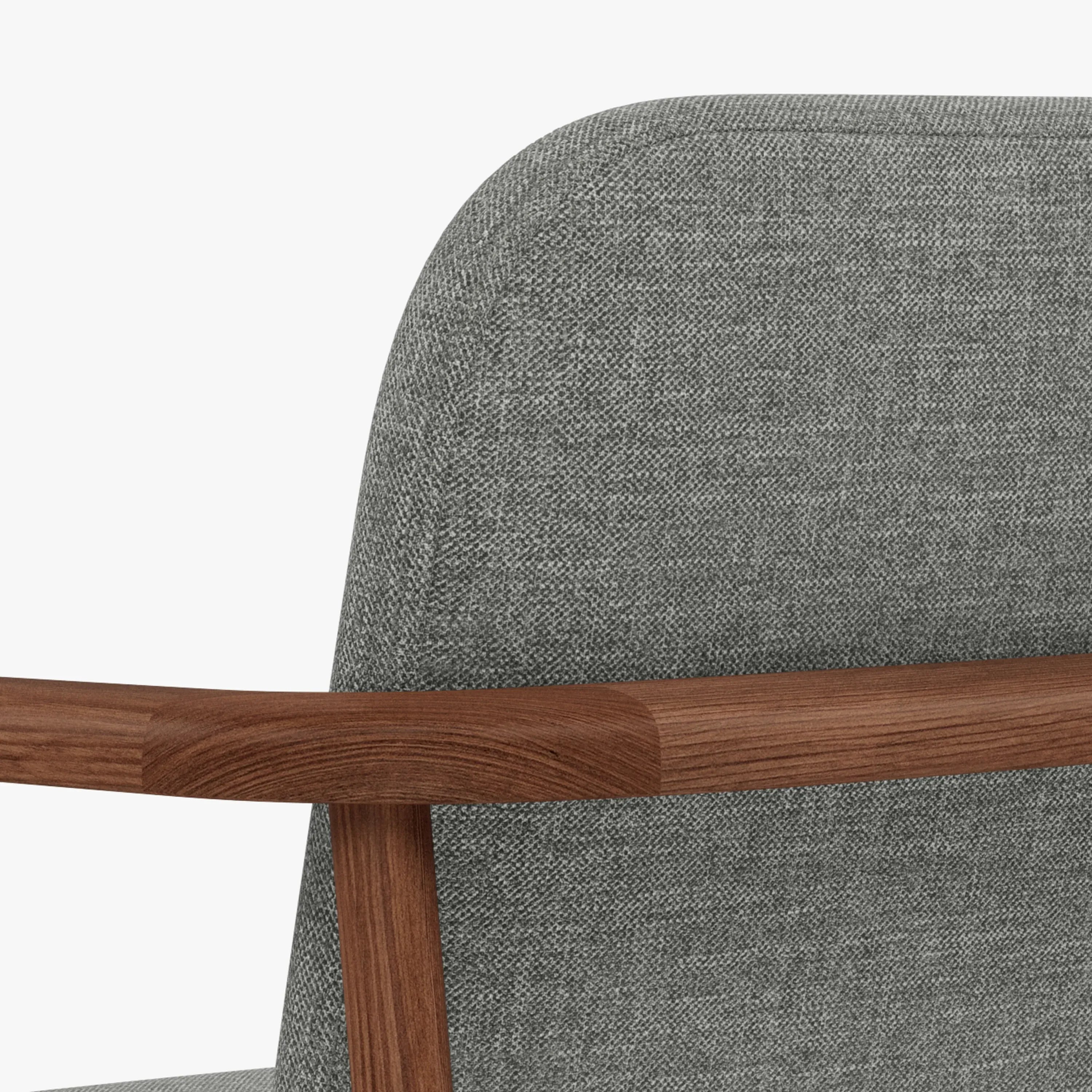 Jackson Dining Chair Pewter Grey Fabric Solid American Walnut