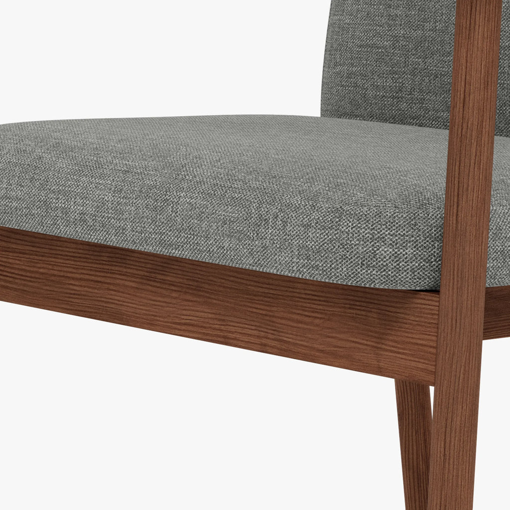 Jackson Dining Chair Pewter Grey Fabric Solid American Walnut