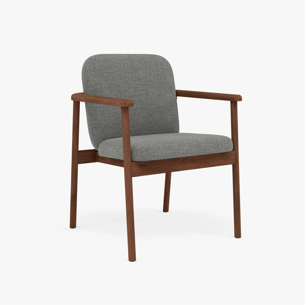 Jackson Dining Chair Pewter Grey Fabric Solid American Walnut