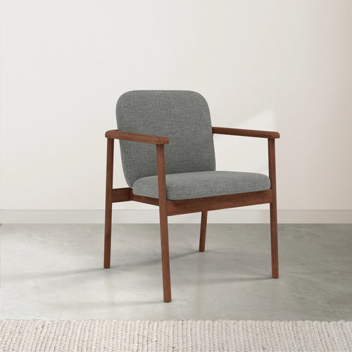 Jackson Dining Chair Pewter Grey Fabric Solid American Walnut
