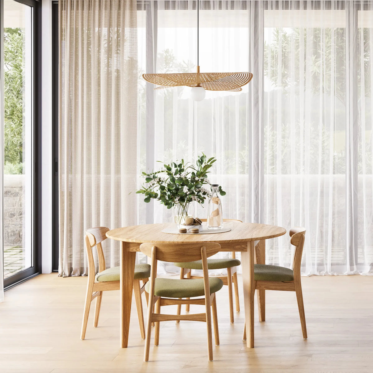 Jackson Dining Table Round Extendable 130-170 x 130cm Solid American Oak
