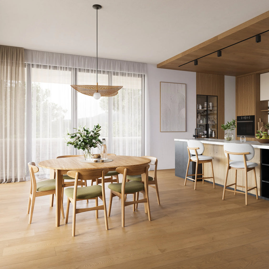 Jackson Dining Table Round Extendable 130-170 x 130cm Solid American Oak