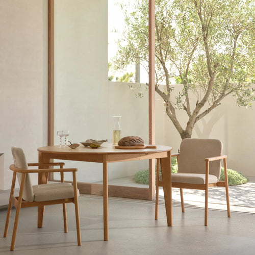 Jackson Dining Table Round Extendable 130-170 x 130cm Solid American Oak
