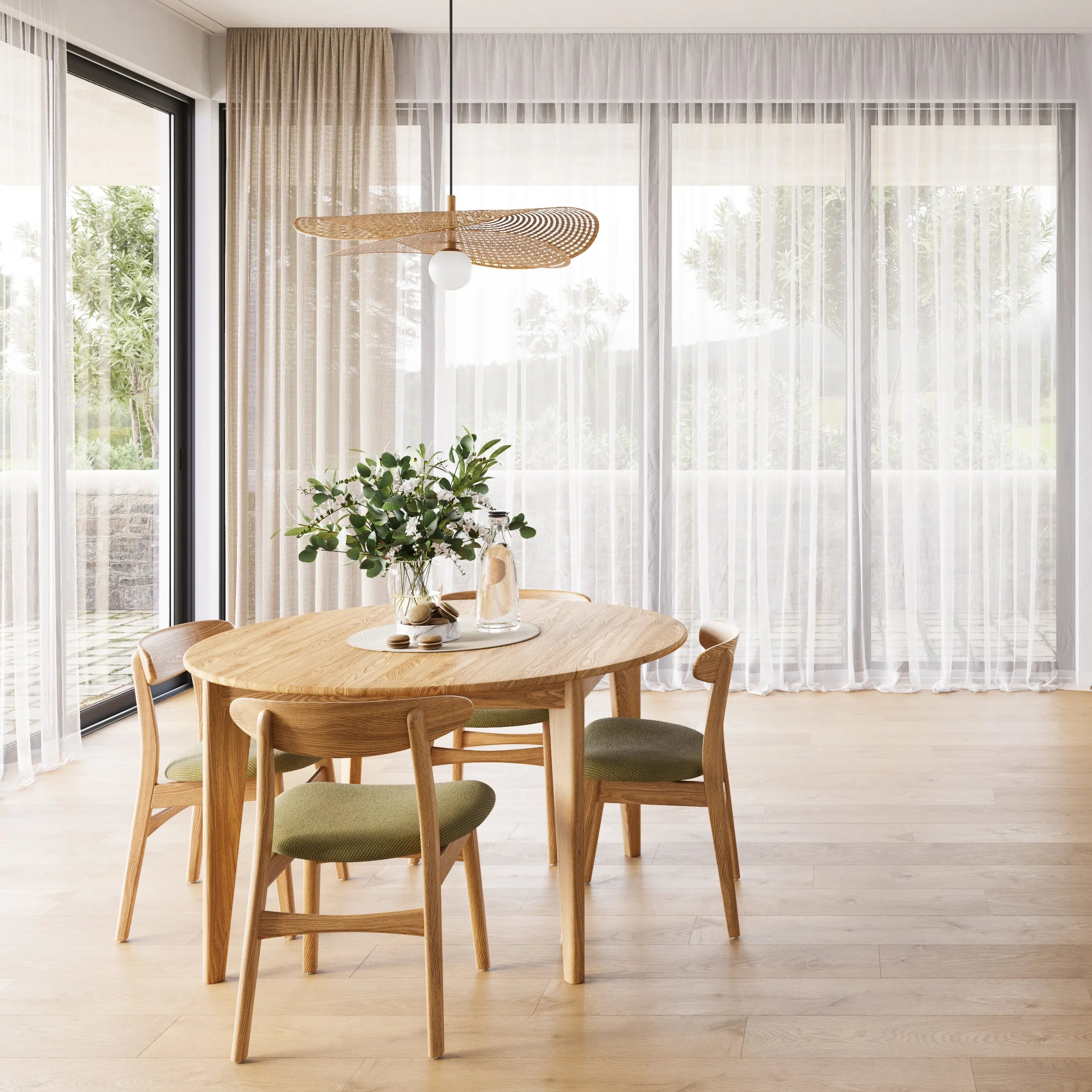 Jackson Dining Table Round Extendable 130-170 x 130cm Solid American Oak