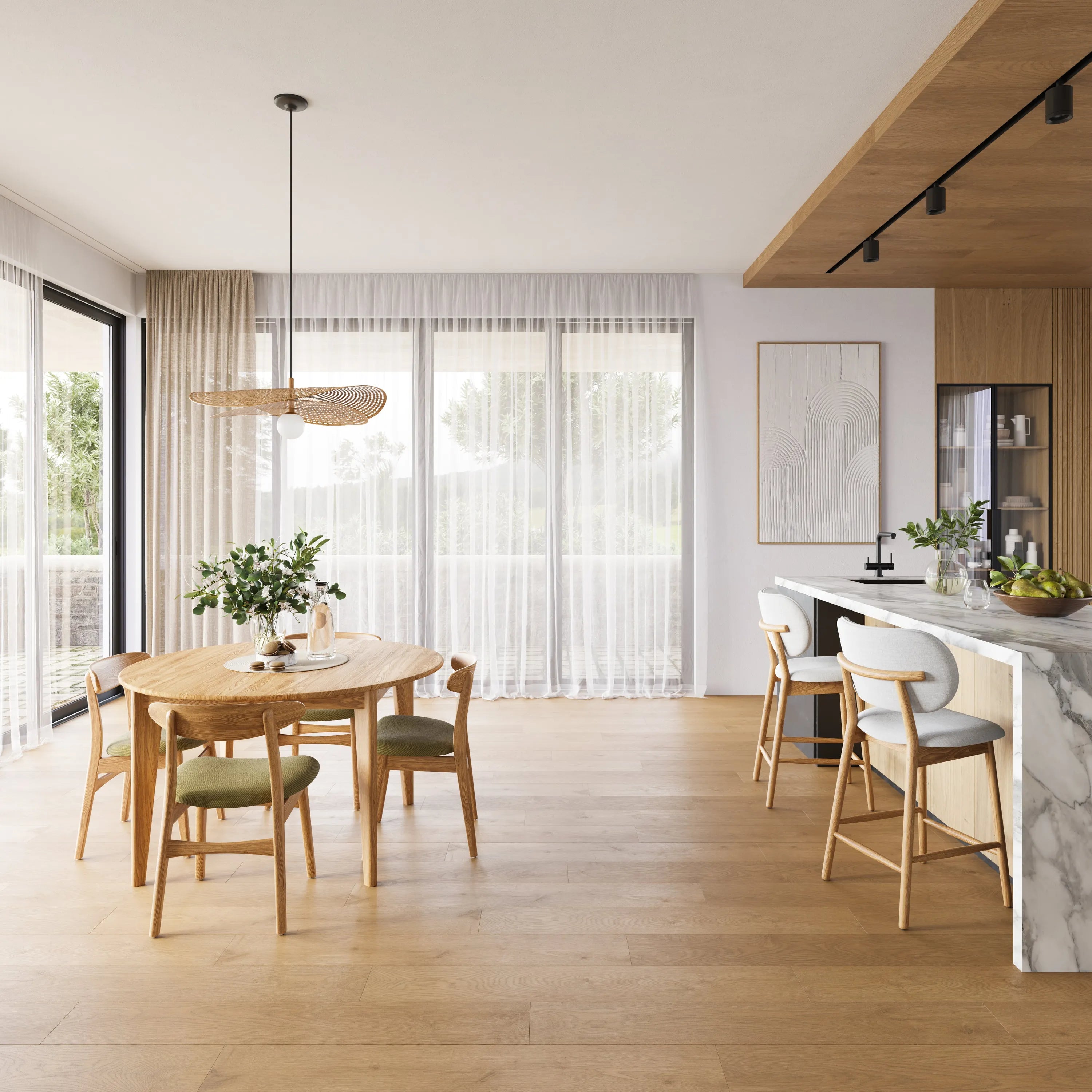 Jackson Dining Table Round Extendable 130-170 x 130cm Solid American Oak