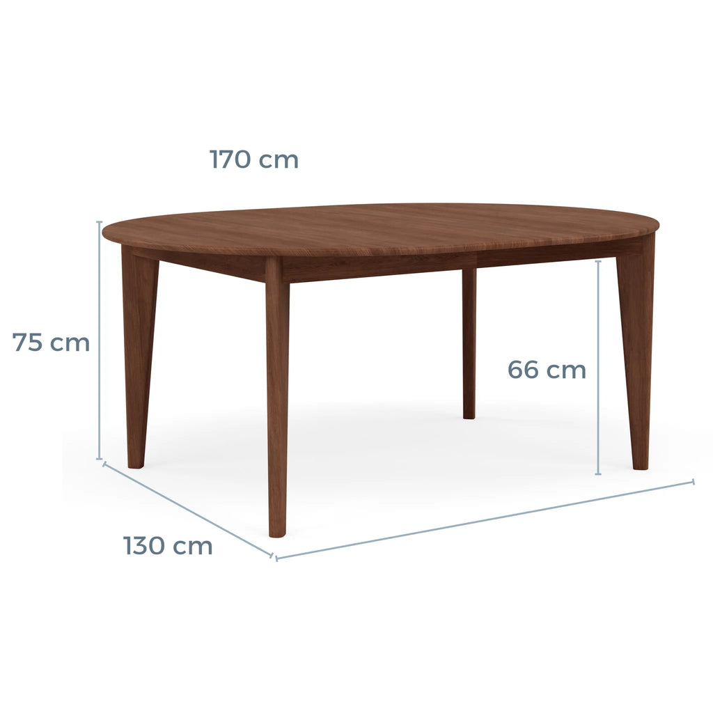 Jackson Dining Table Round Extendable 130-170 x 130cm Solid American Walnut