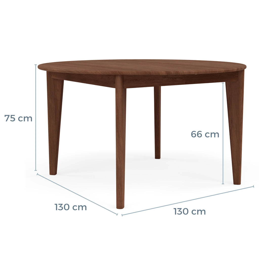 Jackson Dining Table Round Extendable 130-170 x 130cm Solid American Walnut