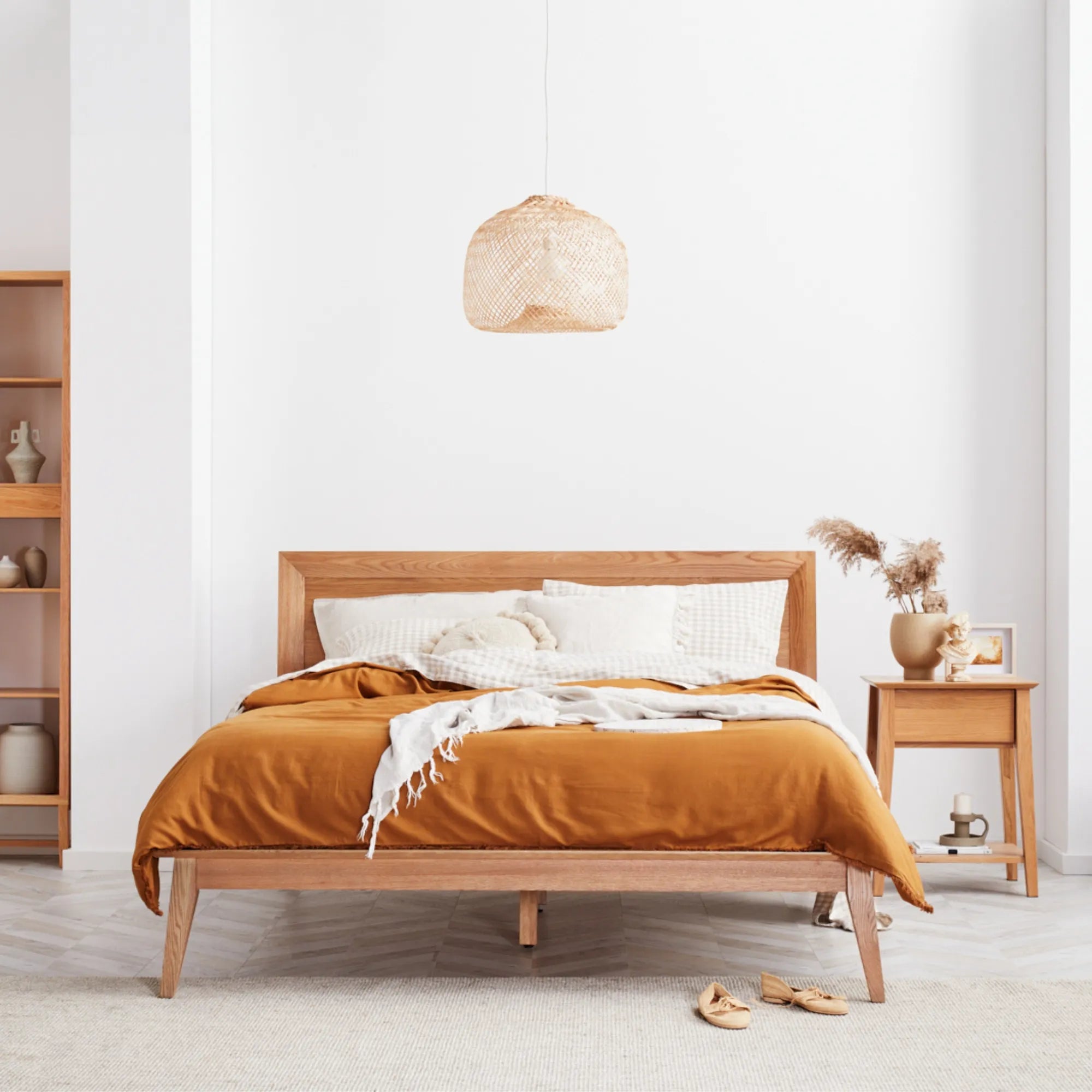 Jolanda Bed Frame King Solid American Oak