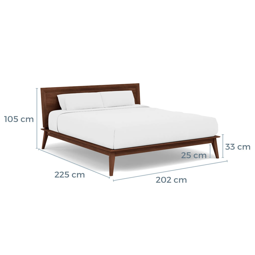 Jolanda Bed Frame King Solid American Walnut
