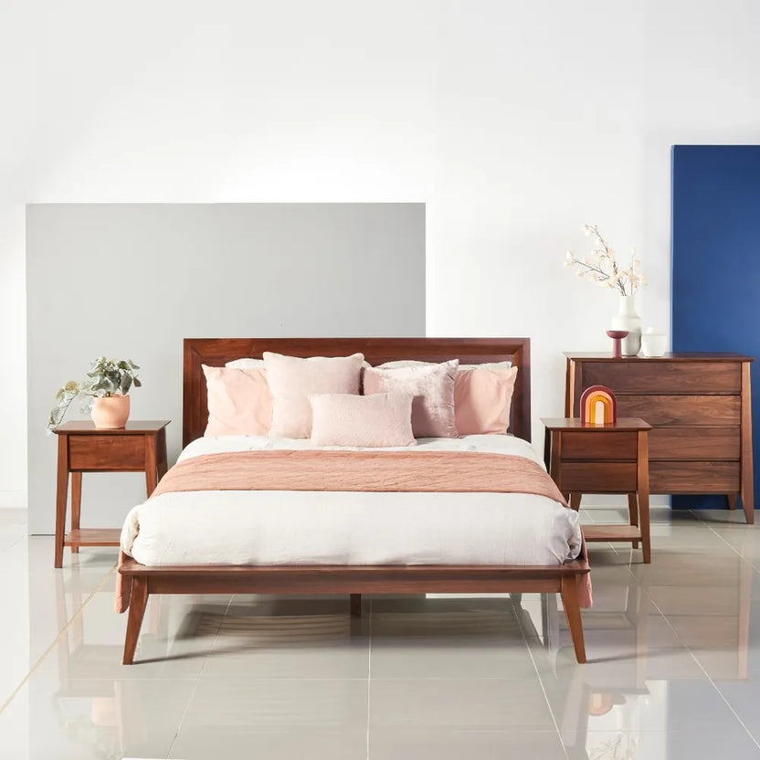 Jolanda Bed Frame King Solid American Walnut