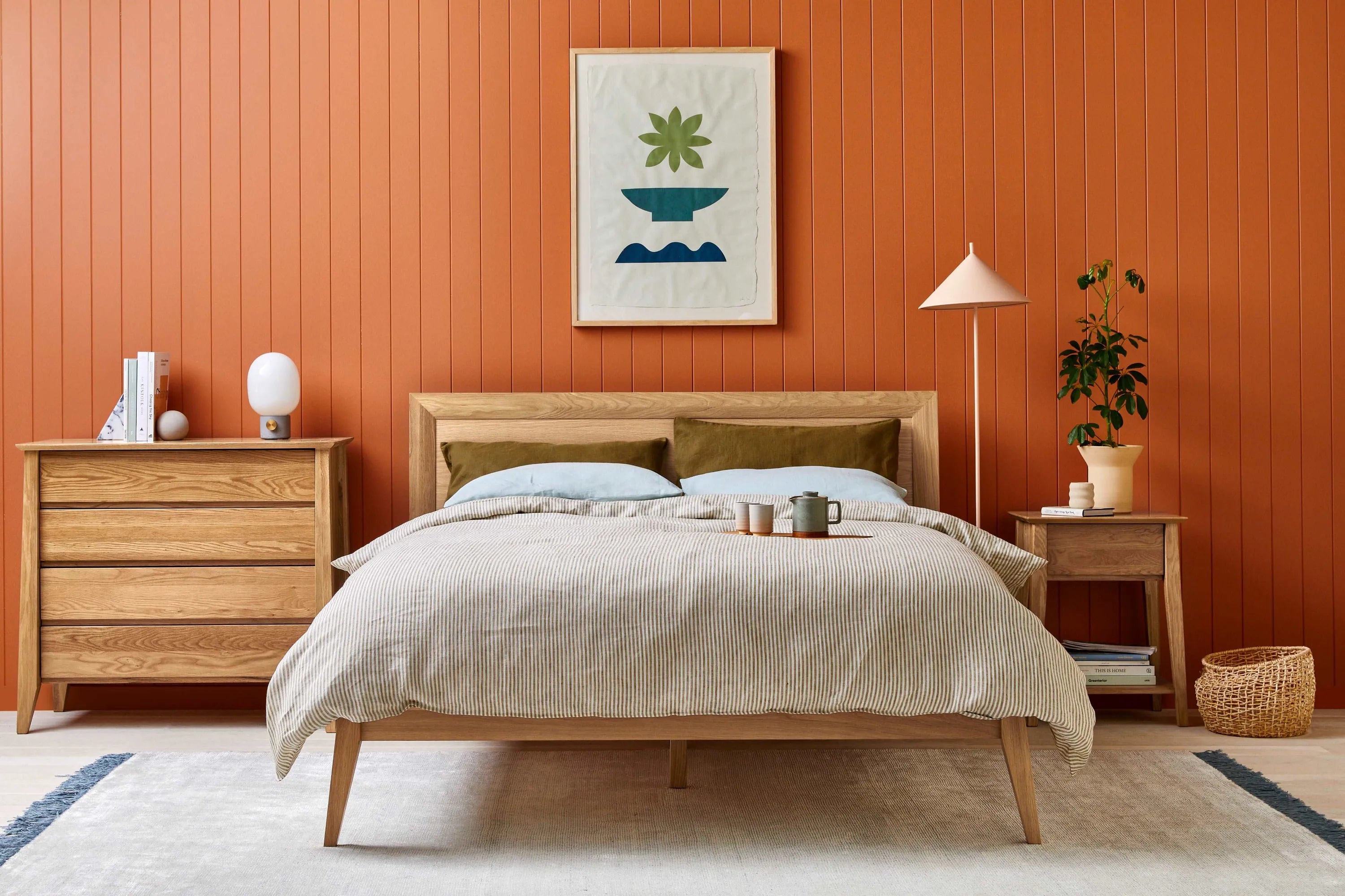 Jolanda Bed Frame Queen Solid American Oak